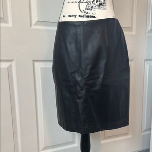 Chic Black Leather Ann Taylor Skirt